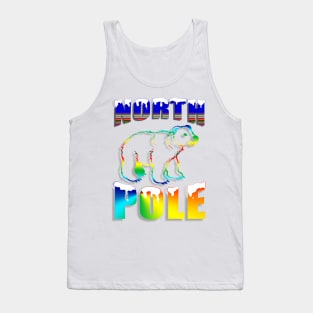 North Pole Arctic Harmony: Polar Bear Silhouette in Winter Gradient Tank Top